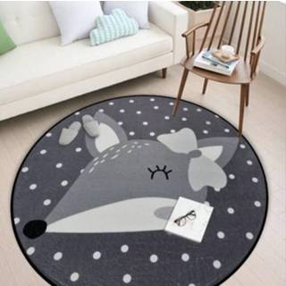 👉 Tapijt active kinderen Cartoon Dier Rond Kinderkamer Computer Stoel Home Decor Zacht Slaapkamer Tapijt, Maat: Diameter 80 cm (Muis)