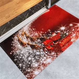 👉 Kerstpatroon antislip active Huishoudelijke vloermatten voor huisdecoratie, afmeting: 60x180cm (kerst hertenwagen)
