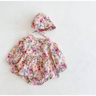 👉 Rompertje roze 80 active Little Broken Flower Romper uitéén stuk met lange mouwen en rok (kleur: roze, maat: 80)