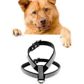 👉 Hondentuigje zwart PU m active Strass Zacht Ademend Hondentuig Huisdier Vest Hond Borstband Leiband Halsband, Maat: (Zwart)