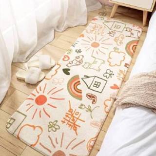 👉 Tapijt active Home Slaapkamer Strip Kamer Nachtkastje Lam Kasjmier Antislipmat, Afmeting: 40× 120 cm (Handgeschilderd)