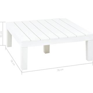 👉 Tuintafel 78x78x31 cm kunststof wit