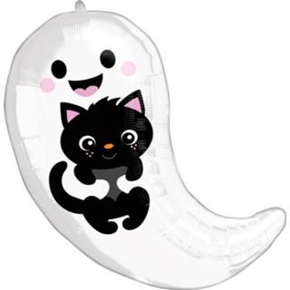 👉 Folieballon wit zwart Amscan Ghost & Kitty Cuties 40 X 48 Wit/zwart 26635419512