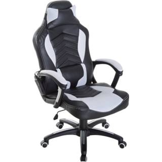 👉 Bureaustoel zwart wit active HOMCOM ergonomisch gamingstoel met massagefunctie zwart/wit 4250871215720