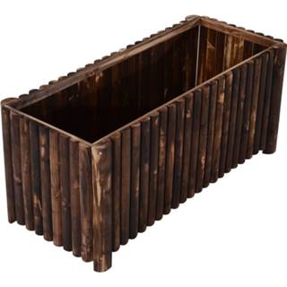 👉 Plantenbak hout active Outsunny naturel donker 120 x 50 50cm 4250871236008