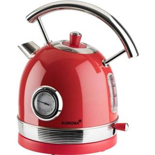 👉 Waterkoker rood Korona Retro Pfeifkessel Snoerloos 4053035206677