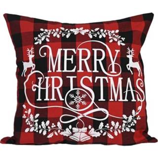 👉 Kerstversiering linnen active 3 STKS Kerstversieringen Plaid Kussensloop Kerst Elanden Kussensloop, Zonder Kussenkern (Vrolijk Kerstfeest)