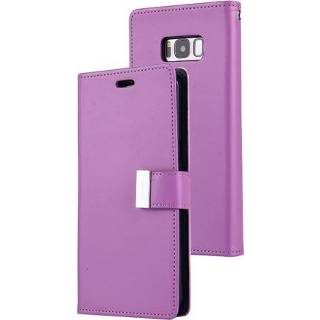 👉 Dagboek paars PU leather active GOOSPERY RICH voor Galaxy S8 + TPU Crazy Horse Texture Horizontale Flip Case met Card Slots&Wallet (Paars)