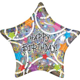 👉 Folieballon zilver zilverkleurig Anagram Happy Birthday Star 20,5 Cm 26635135016