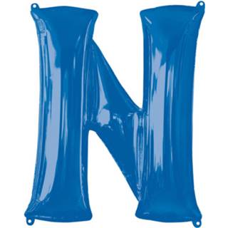 👉 Folieballon blauw Amscan Letter N 60 X 81 Cm 26635354271