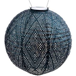 👉 Lampion synthetisch blauw Lumiz Solar Ikat Rond - 30 Cm Petrol 6013838297218