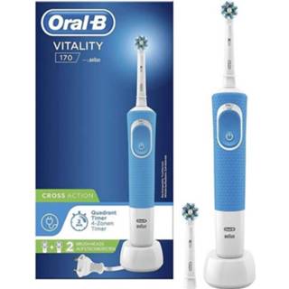 👉 Tandenborstel blauw wit Oral-b Vitality 170 Crossaction Volwassene Roterende-oscillerende Blauw, 4210201201038