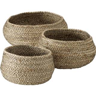 👉 Mand mannen Badkamer/toilet/hobby Mandjes Set Van 3x Stuks - Jute Opslag 26, 25 En 30 Cm Diameter 4020607855236