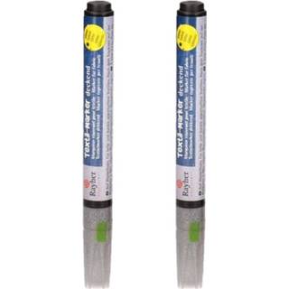 👉 Stift zilveren textiel zilverkleurig 2x Stuks Glitter Textielstift - Kleding Beschrijven Stiften 8720576241653
