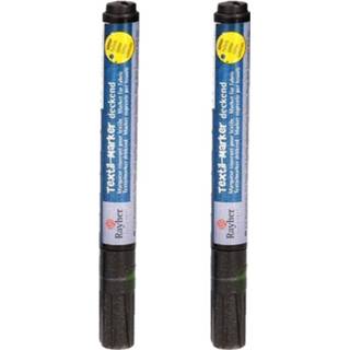 👉 Stift zwarte textiel zwart 2x Stuks Glitter Textielstift - Kleding Beschrijven Stiften 8720576241639