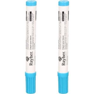 👉 Stift blauwe textiel blauw 2x Stuks Textielstift Met Dikke Punt - Kleding Beschrijven Stiften 8720576241622