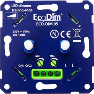 👉 Inbouwdimmer Ecodim - Led Duo Dimmer Eco-dim.05 Fase Afsnijding Rc Dubbele Dubbel Knop 0-100w 8719322370723