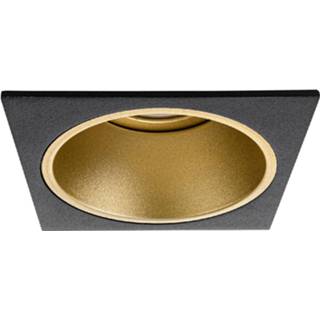 👉 Armatuur zwart goud aluminium Spot Gu10 - Pragmi Minko Pro Inbouw Vierkant Mat Zwart/goud Verdiept 90mm 6013924164134