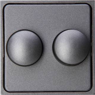 👉 Afdekplaat antraciet kunststof grijs Kopp - Afdekplaat/centraalplaat Athenis Duo Dimmer Mat 4008224637176