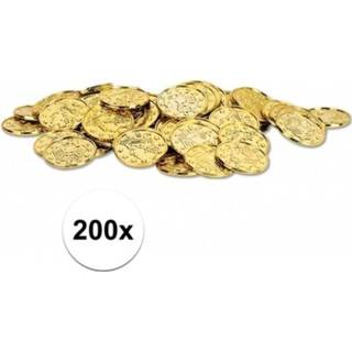 👉 Gouden munt goud kunststof active 200x Piratengeld munten