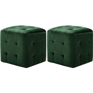👉 Nachtkastjes 2 st 30x30x30 cm fluweel groen