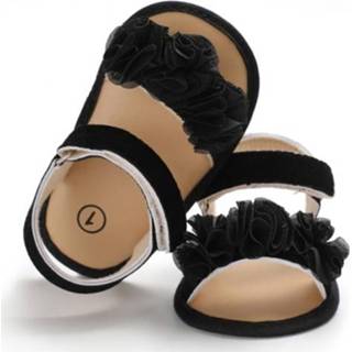 👉 Schoenen zwart antislip active baby's meisjes Bloemen baby sandalen prewalkers wandelschoenen strand (zwart)