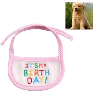 👉 Handdoek roze groot active 3 STKS huisdier speeksel verjaardag slabbetje geborduurde driehoek sjaal kleine halsband, maat: (roze rand)