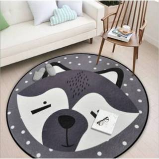 👉 Tapijt active kinderen Cartoon Dier Ronde Kinderkamer Computer Stoel Home Decor Zacht Slaapkamer Tapijt, Maat: Diameter 180 cm (Vos)