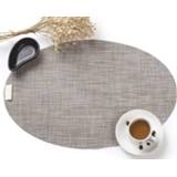 Eettafel PVC antislip linnen active Ovale Vorm Mat Warmte-isolatie Placemats Disc Bowl Servies Pads (Linnen)