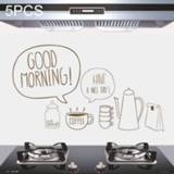 👉 Muursticker active 5 STKS Zoet Koffie Patroon Huishoudelijke Keuken Zelfklevende Hittebestendige Oliebestendige Muurstickers Maat: 60x90cm