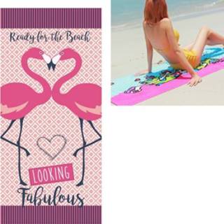 Strandlaken active Zomer Absorberende Microfiber Badhanddoeken Volwassen Sneldrogend Camping Grote Zwemmen Douche Yoga Sport Handdoeken (Flamingo)
