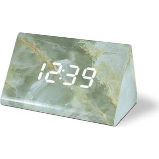 👉 Klok grijs active LED elektronische marmeren geluidsregeling wekker kleine driehoek patroon
