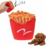 👉 Fluit rood plastic active Frieten vorm huisdierenspeelgoed met fluitje voor honden / katten (rood)