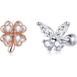 👉 Oorbel zilveren active vrouwen S925 Sterling klaver vlinder dames oorbellen