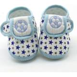 👉 Babyschoenen blauwe active baby's meisjes 3 paar baby schoenen dot kant zachte zool prewalker warme casual flats (blauwe ster)