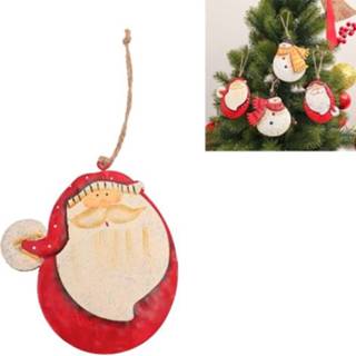 👉 Kerstversiering geel active 3 STKS smeedijzeren dubbelzijdige handgemaakte geschilderde kerstboomhanger (kerstman geel)