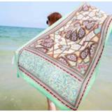 👉 Zijden sjaal katoen linnen active vrouwen Zomer en etnische reizen zonnebrandcrème grote dames strandlaken, afmeting: 180 x 100cm (heilige totem)
