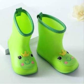 👉 Snoep groene rubber active kinderen cartoon regenschoenen kleur regenlaarzen, maat: binnenlengte 15,5 cm (groene kikker)