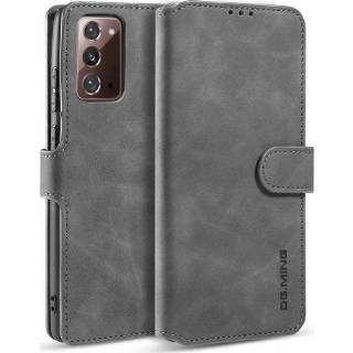 👉 Grijs leer active CaseMe - Samsung Galaxy Note 20 Hoesje Magnetisch 2 in 1 Case Ming Serie Leren Back Cover 8719793125006