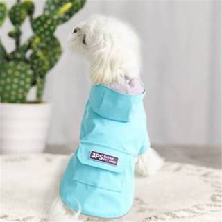 Hondenregenjas m active Vierbenige kleding met capuchon Waterdichte all-inclusive kleine voor huisdieren, maat: (meerblauw)