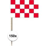 👉 Rood witte multi papier active 50x Rood/witte Noord Brabantse cocktailprikkertjes/kaasprikkertjes 8 cm