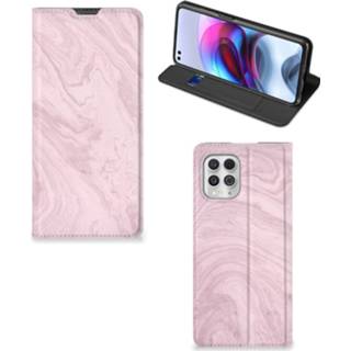 👉 Standcase roze Motorola Moto G100 Marble Pink - Origineel Cadeau Vriendin 8720215219746