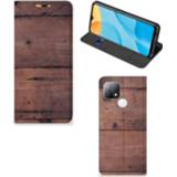 👉 Portemonnee OPPO A15 Book Wallet Case Old Wood 8720215967562