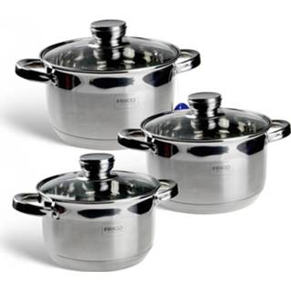 👉 Pannenset RVS Frico Luxe - 6-delig Voorzien Van 7-laags Bodem! 6011640262233