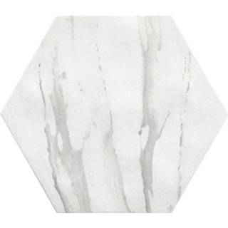 👉 Wand tegel keramiek marmer wit mat Fap Ceramiche Vloer- en wandtegel Hexagon Roma Statuario 21.6x25cm look SW07311425-1