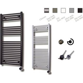 👉 Design radiatoren zilver grijs chroom Sanicare electrische radiator 111,8 x 60 cm Zilver-grijs met thermostaat HRAEC601118/Z