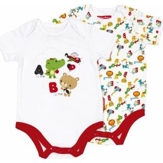 👉 Katoen antraciet Fisher-Price rompers dieren 2 stuks 8430957100515