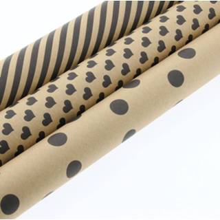 👉 Kaftpapier bruine zwart multikleur Kraft Met Design - 200 X 70 Cm 6 Rollen 8718998049599