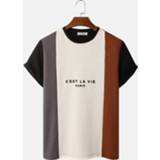 👉 Shirt polyester s male Wine Red Letter Knitted Patchwork T-Shirt