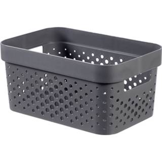 👉 Opbergbox antraciet recycled kunststof grijs Curver Infinity Dots 4,5l - 3253924747217